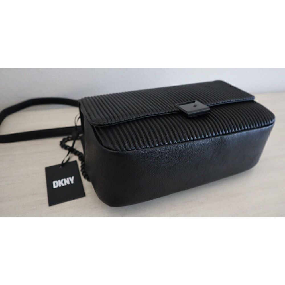 DKNY R343YA59 Women's Sz MD Black Sina Ribbed Crossbody/Shoulder Bag Purse - Picture 10 of 15